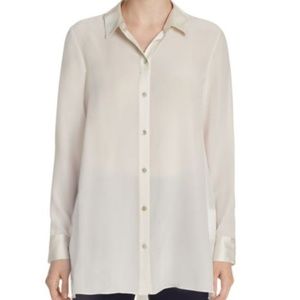 NWOT Eileen Fisher High-Low Silk Button-Down Tunic